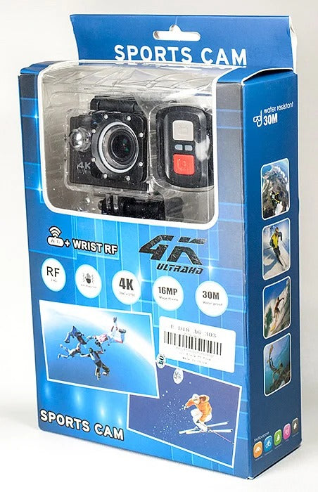 🔥 Cámara Deportiva 4K Action Cam + Carcasa Acuática + Control de Muñeca
