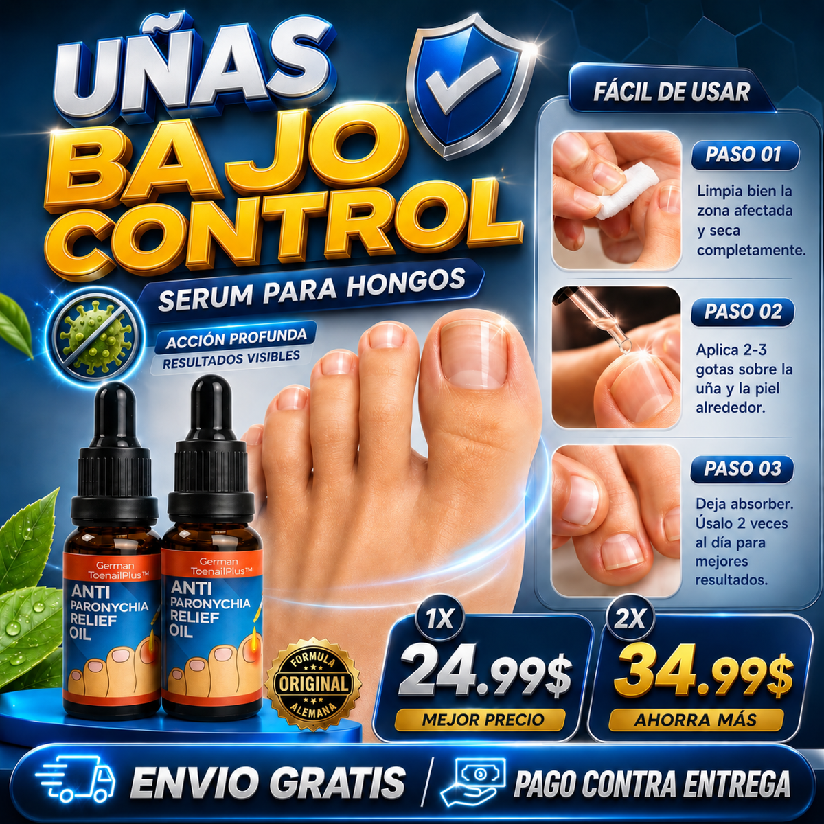 German Nail Rescue™  Suero Anti Hongos & Paroniquia
